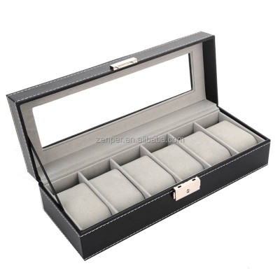 Yiwu Eco-friendly Pu 6 Slots Leather Watch Winder Box