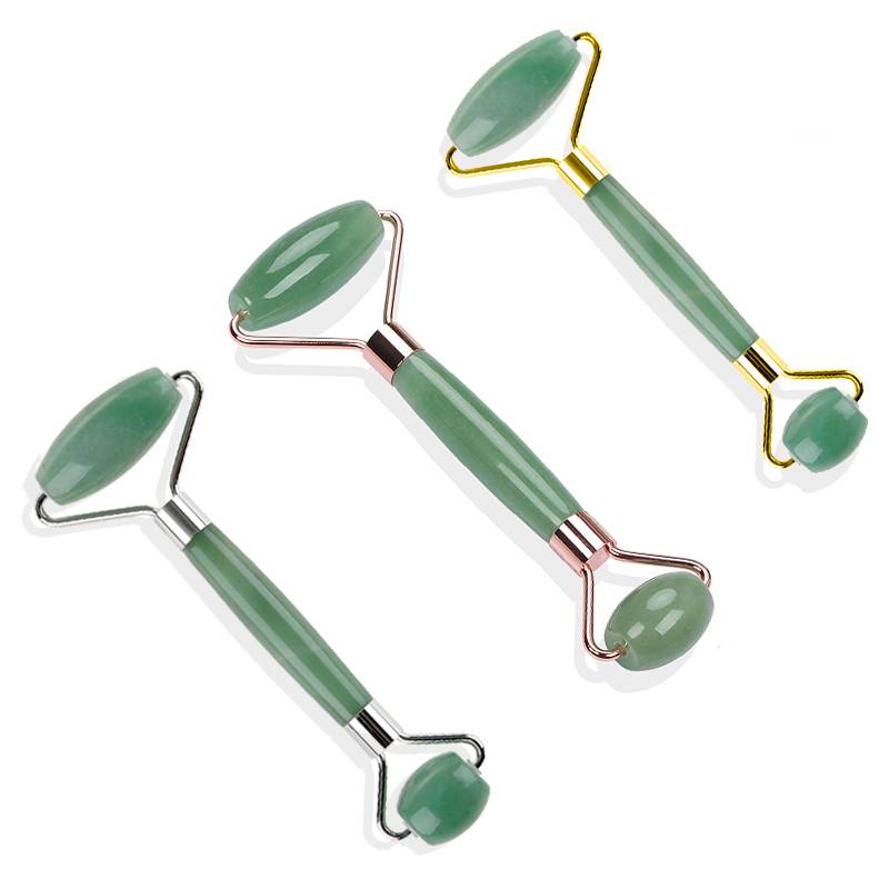 Factory Price Natural Green Adventurine Facial Massage Roller Jade Face Roller Massager Beauty Face Skincare Tool