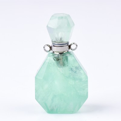 0.5ml clear cosmetic packaging luxury cosmetics containers and packaging unique geometric green aventurine perfume bottle