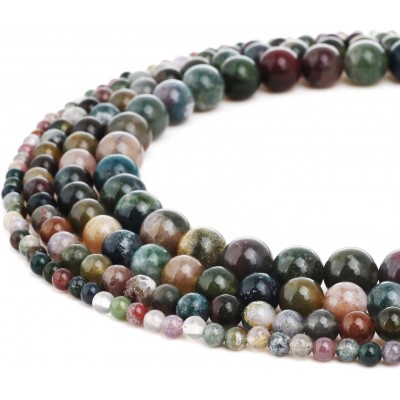 Natural India Agate Jasper Round Healing & Energy Gemstone Loose Beads