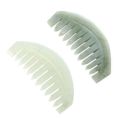 Wholesale natural green jade comb, scalp care gift comb, carved comb