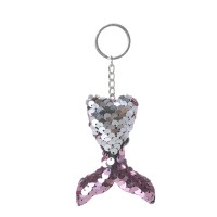 Wholesale color fish tail shape Sequin key chain