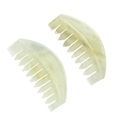 High quality natural jade comb for scalp massage