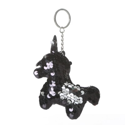 High quality fashion color Unicorn Sequin key chain