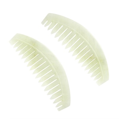 Wholesale DIY natural green jade comb, charm scalp care gift comb