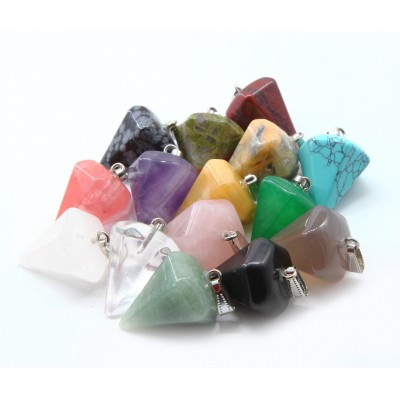 7 Chakra Reiki Healing Crystal Point Pendant Balancing Pendulum