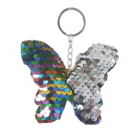 Fashionable colorful butterfly shape Sequin key chain