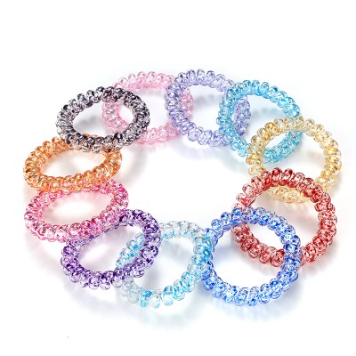 Transparent Spray Painted 5.5cm Plastic Hair Ties