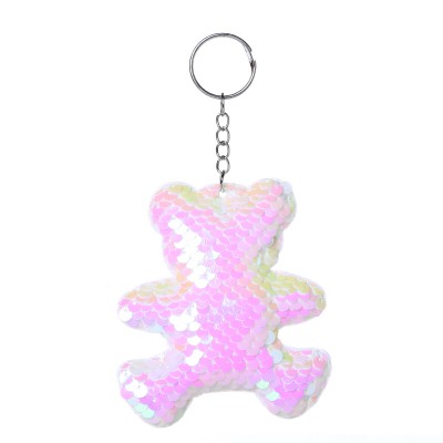 High quality fashion color Animal Bear Sequin key chain