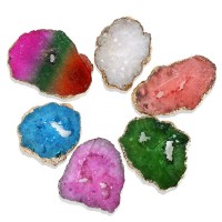 Raw Green Druzy Quartz Phone Grips Healing Quartz Crystals Phone Holder Grips For Phone Accessories