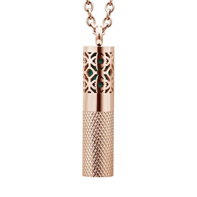 Gold /Rose Gold / Black / Silver Cylinder Essential Oil Diffuser Pendant Necklace