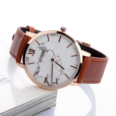 Custom Quartz Unisex Genuine Leather Wrist Watch