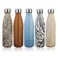 Custom Logo Vacuum Insulated Travel Water Bottle Leak-proof Double Walled Stainless Steel Cola Shape Portable Water Bottle