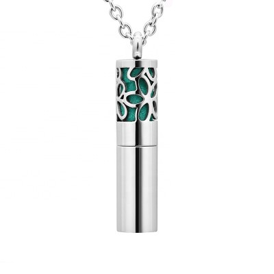 Aroma Essential Oil Diffuser Cylinder Pendant Necklace