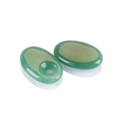 natural gemstone thumb engraved stones,green aventurine healing worry stone for sale