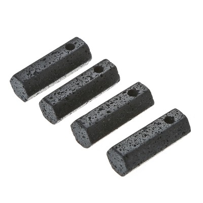 2020 black lava hexagonal column custom natural stone necklace pendant charm for jewelry making